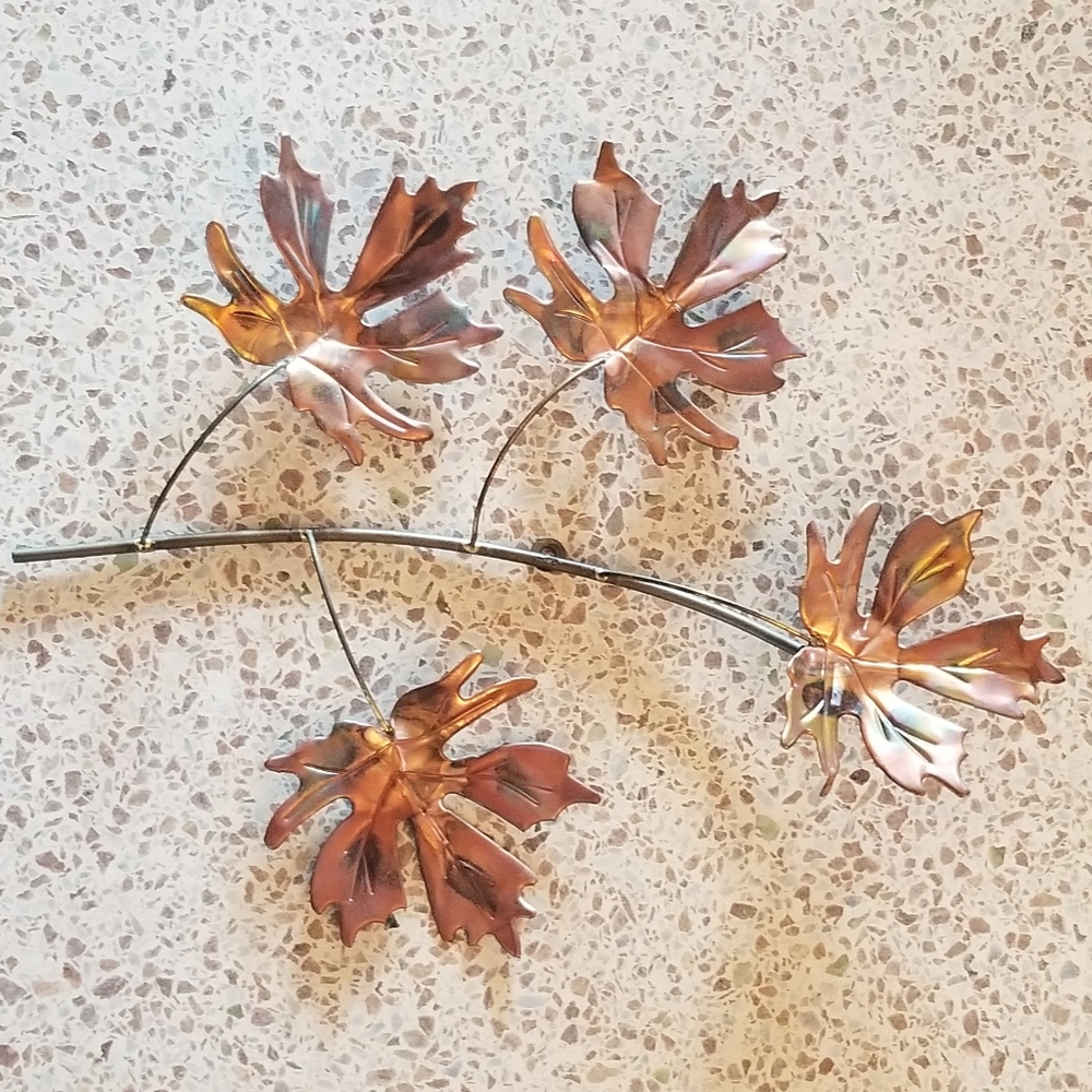 Brass Copper Maple Leaf Wall Decor